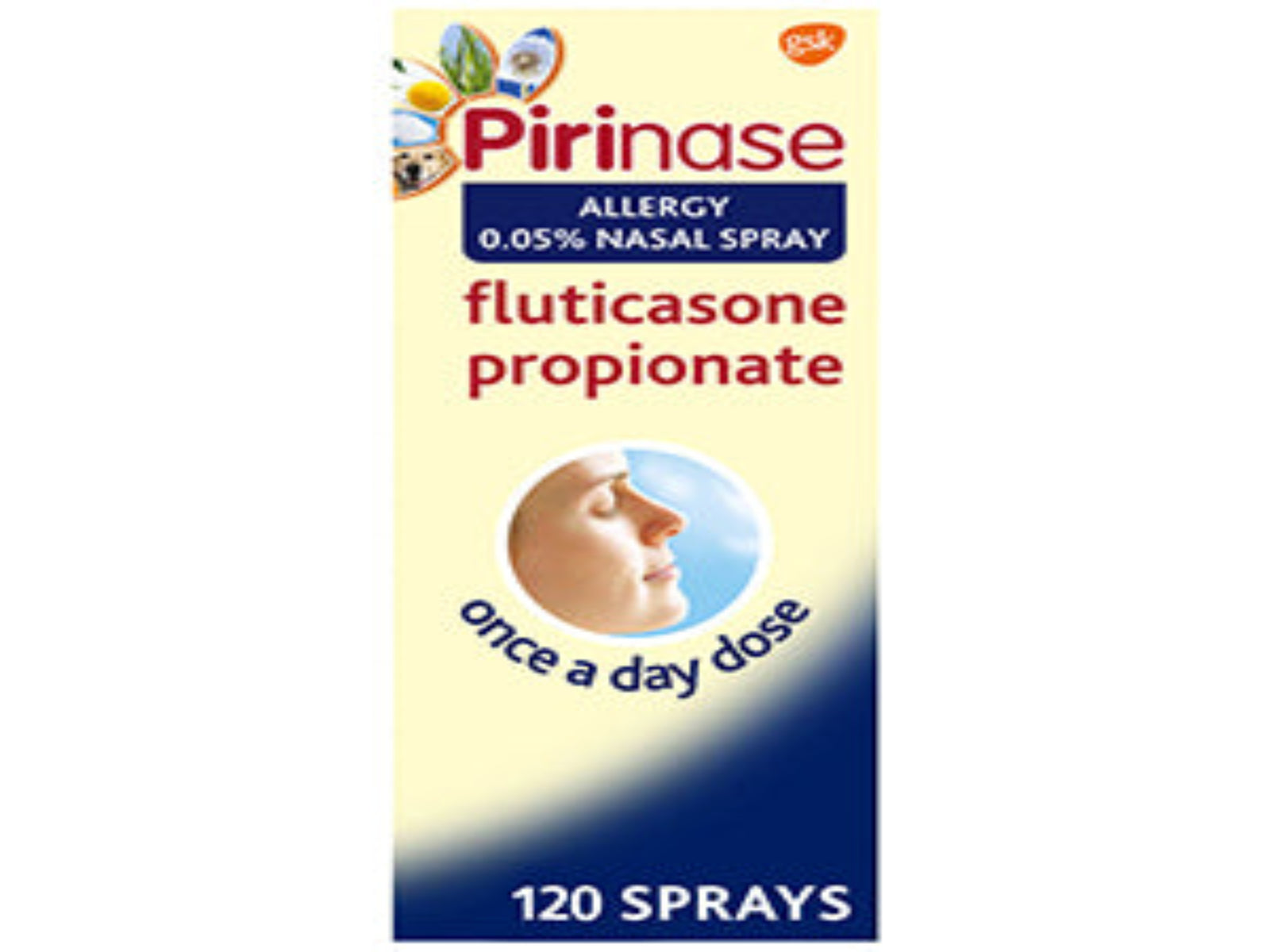 Pirinase Allergy Spray 120 Dose, fast-acting relief for hay fever and nasal congestion. Available at Happy Pharmacy with trusted healthcare support.