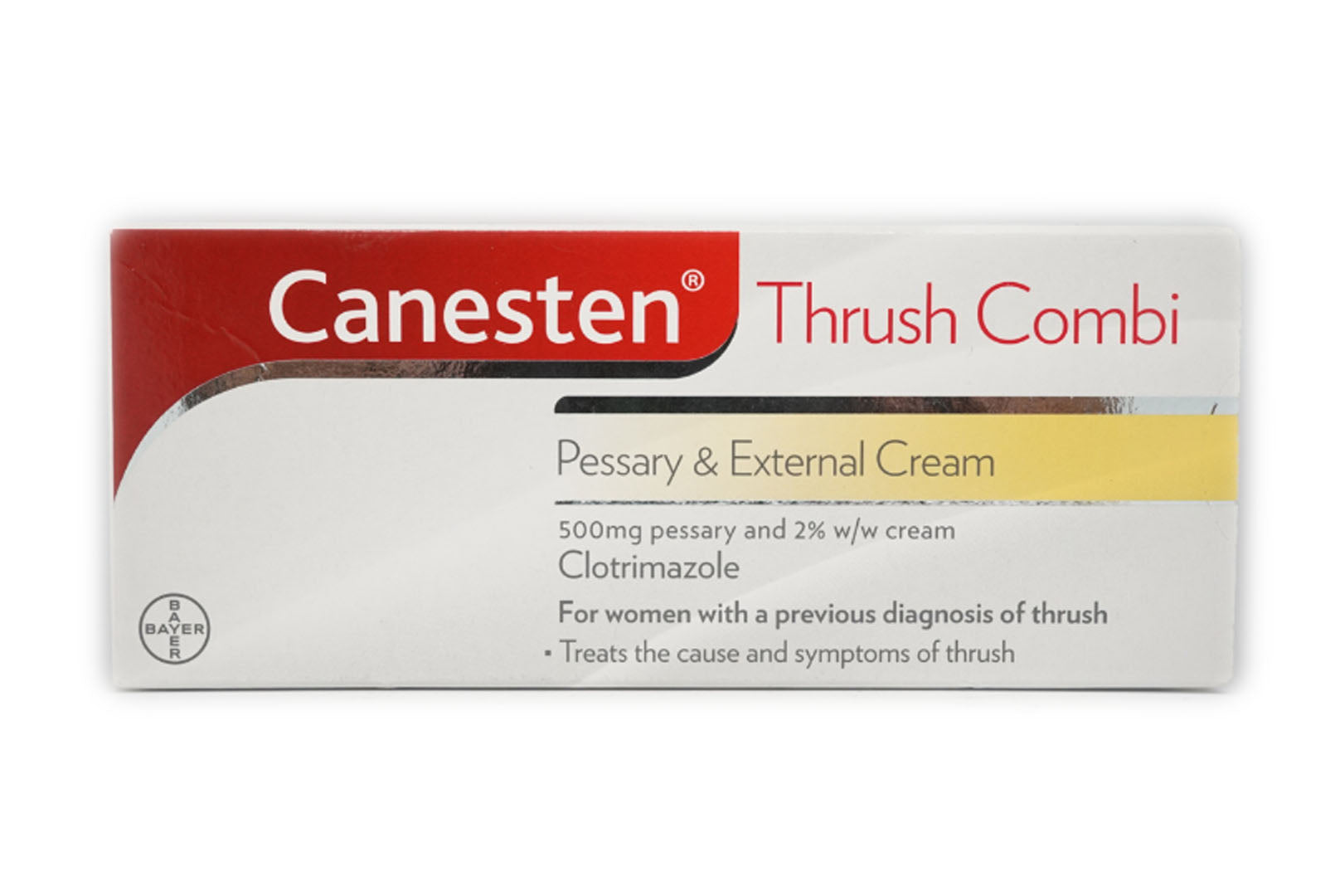 Canesten Combi Pessary & Cream, dual-action thrush treatment with clotrimazole. Pessary clears infection while soothing cream relieves itching and discomfort. Available at Happy Pharmacy with trusted healthcare support.