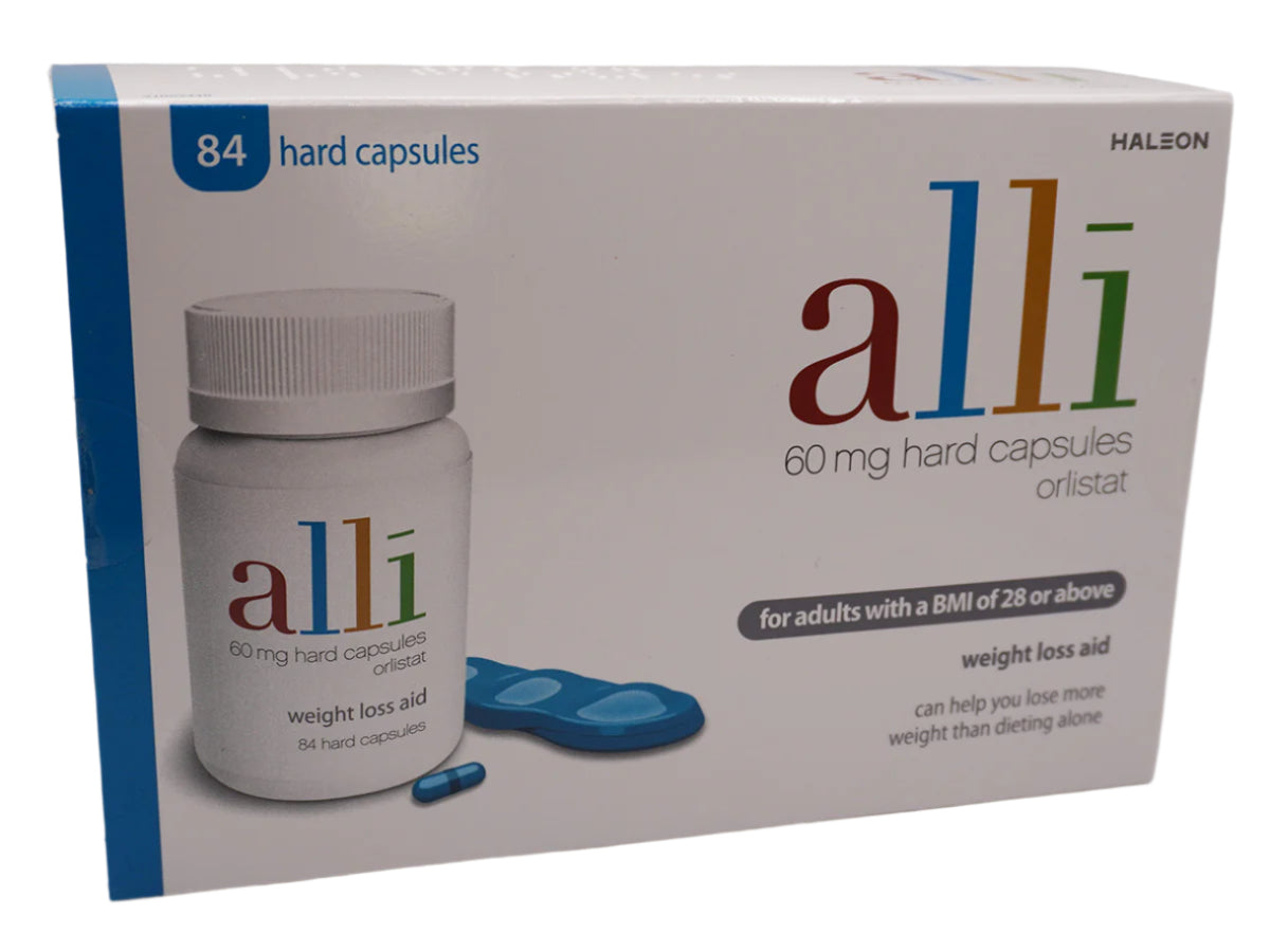 Alli weight loss capsules – FDA-approved non-prescription aid for weight management, available at Happy Pharmacy for trusted and discreet service