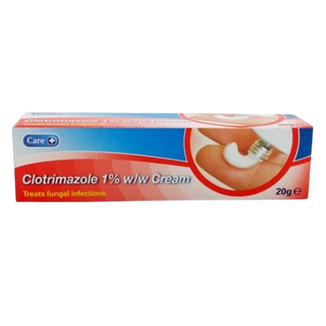 Care Clotrimazole Cream 1%, effective antifungal treatment for athlete’s foot, ringworm, and thrush. Targets itching, redness, and irritation with fast-acting relief. Available at Happy Pharmacy with trusted healthcare support.