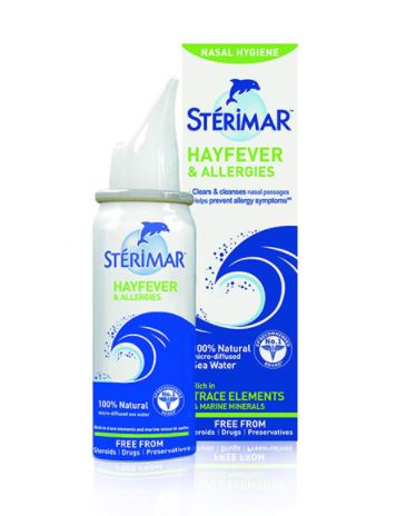 Sterimar Hayfever & Allergies Nasal Spray, 100% natural sea water formula to cleanse nasal passages and remove allergens. Drug-free relief for hayfever and allergy symptoms. Available at Happy Pharmacy with trusted healthcare support.