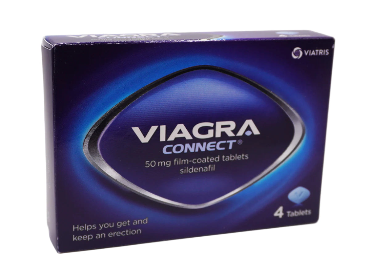 Viagra Connect 50mg film-coated tablets – effective treatment for erectile dysfunction, available without prescription at Happy Pharmacy